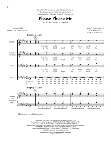 Please Please Me (arr. Charles A. Gravenhorst)