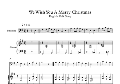 We Wish You A Merry Christmas - English Folk Song (Bassoon + Piano) (arr. Digital Book Music)