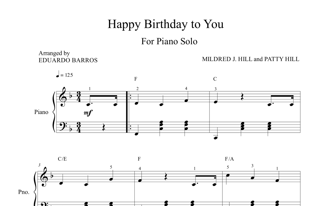 Happy Birthday to You (arr. Eduardo Barros)