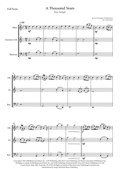 A Thousand Years (arr. Fabio Britto)