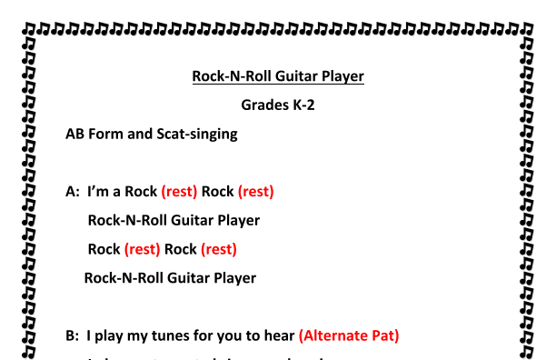 Rock N Roll Guitar Player Chant