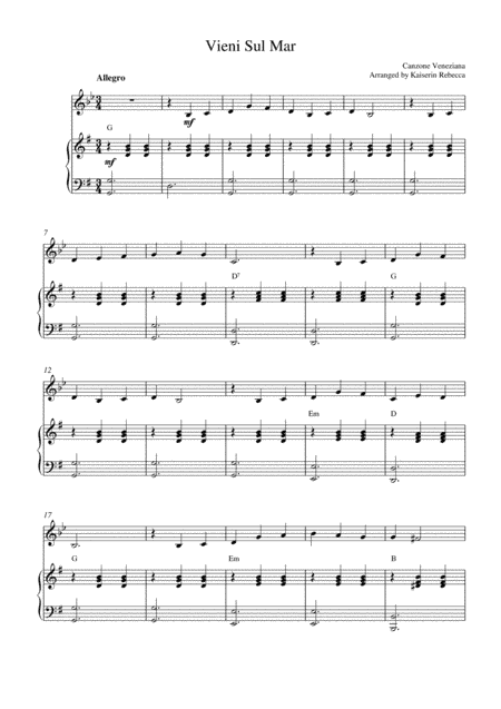 Vieni Sul Mar (arr. Kaiserin Rebecca)
