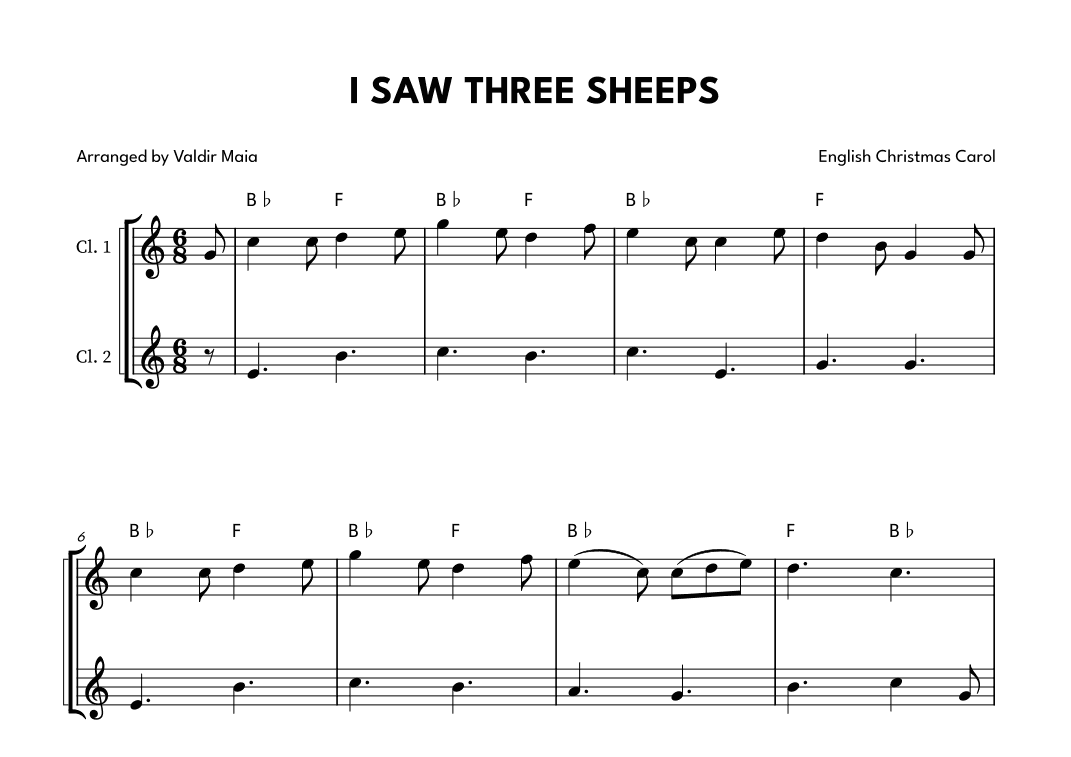 I Saw Three Ships - Clarinet Duet (arr. Valdir Maia)