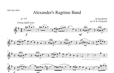 Alexander's Ragtime Band (arr. P. R. Frederick)