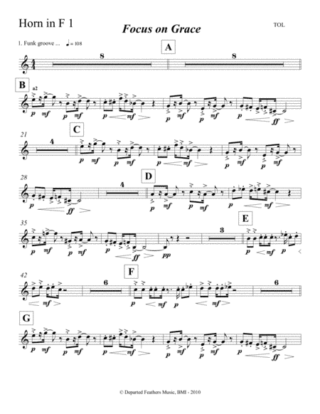 Focus on Grace ... A concerto for jazz saxophone and orchestra (2010) Horn 1