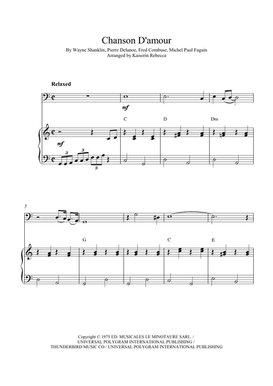 Chanson D'amour (arr. Kaiserin Rebecca)
