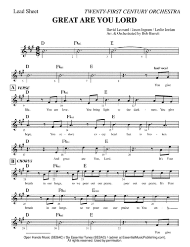 Great Are You Lord (arr. Bob Barrett)