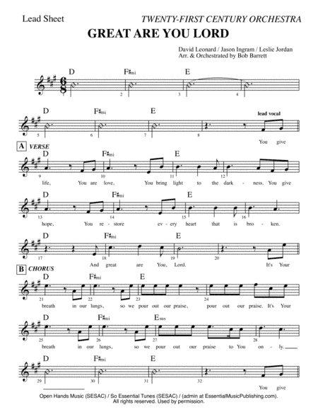 Great Are You Lord (arr. Bob Barrett)