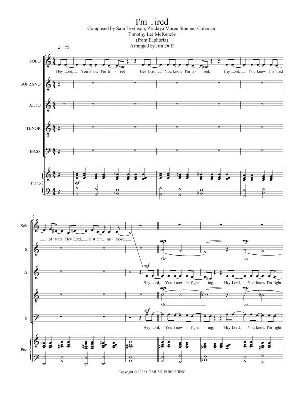 I'm Tired (the Ending) (arr. Jim Duff)