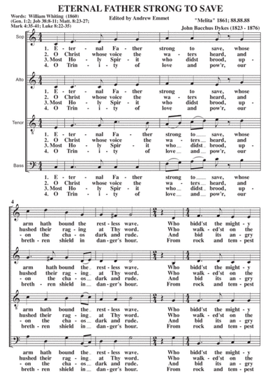 Eternal Father Strong To Save A Cappella SATB (arr. Edited by Andrew Emmet)