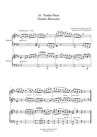 10. Tendre Fleur (Tender Blossom) 25 Progressive Studies Opus 100 for 2 pianos by Friedrich Burgm (arr. Philip Kim)