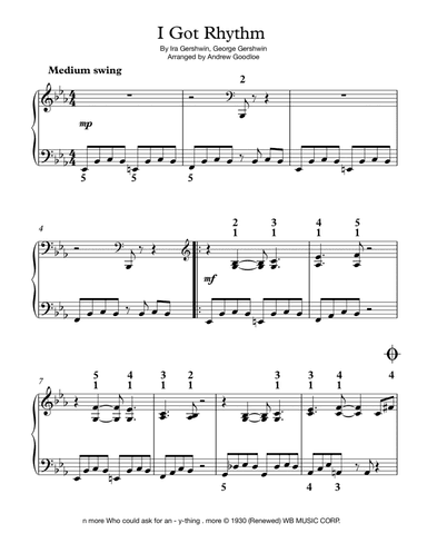 I Got Rhythm (arr. LaLaLessons.com)