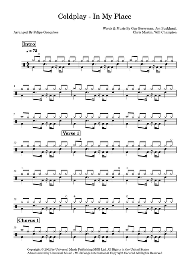 In My Place (arr. Felipe Gonçalves)