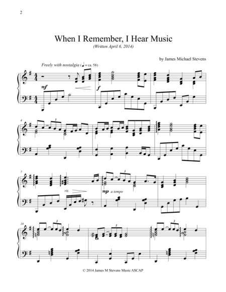 When I Remember, I Hear Music