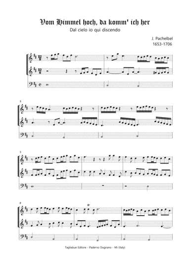 PASTORALE "Vom Himmel hoch, da komm' ich her" - J. Pachelbel - For Organ (arr. M Meneguzzo)
