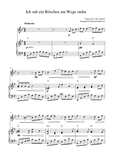 Ich sah ein Röschen am Wege stehn (arr. Kaiserin Rebecca)