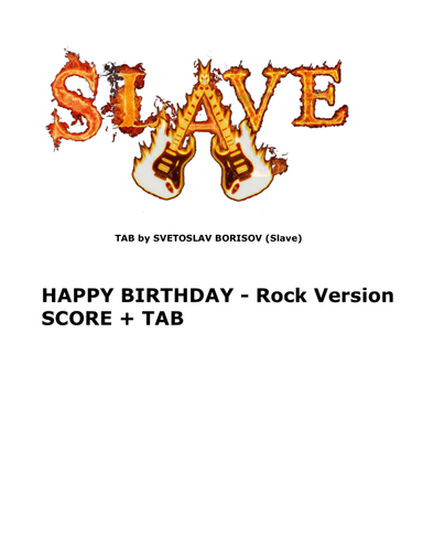 HAPPY BIRTHDAY - Rock Version by SLAVE (arr. SLAVE)