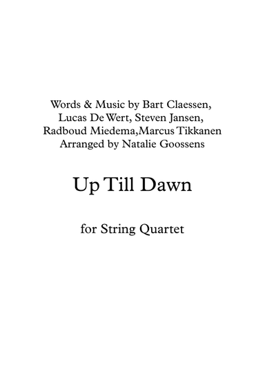 Up Till Dawn (arr. Natalie Goossens)