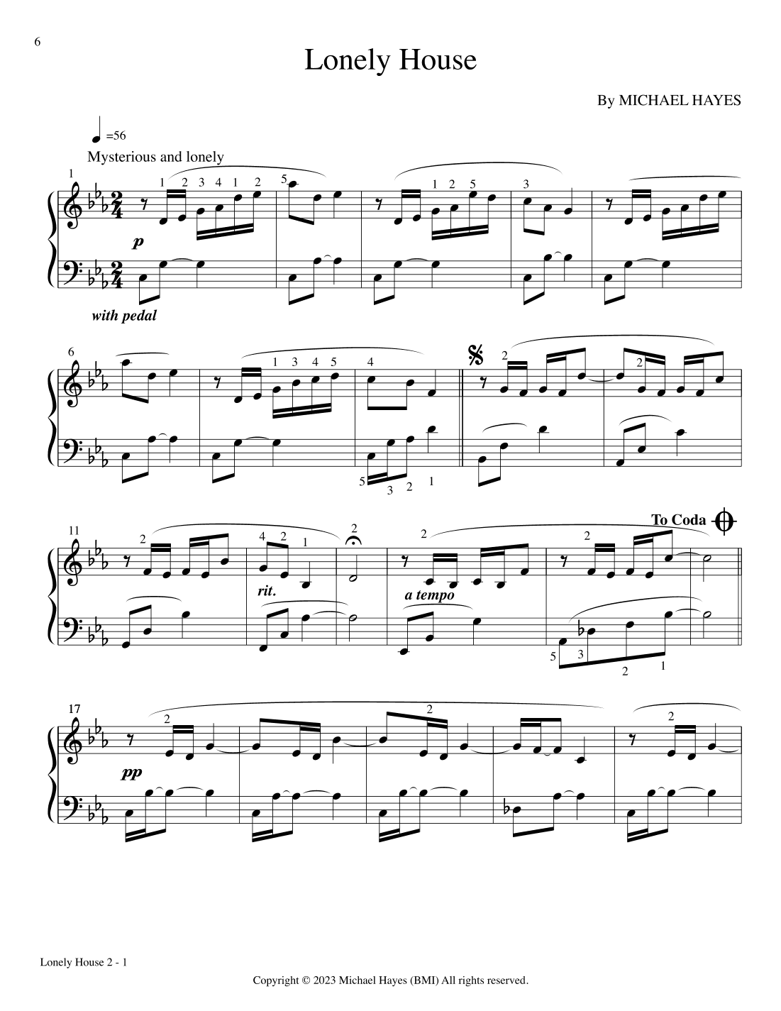 Lonely House - From 24 Short Piano Pieces in All Keys