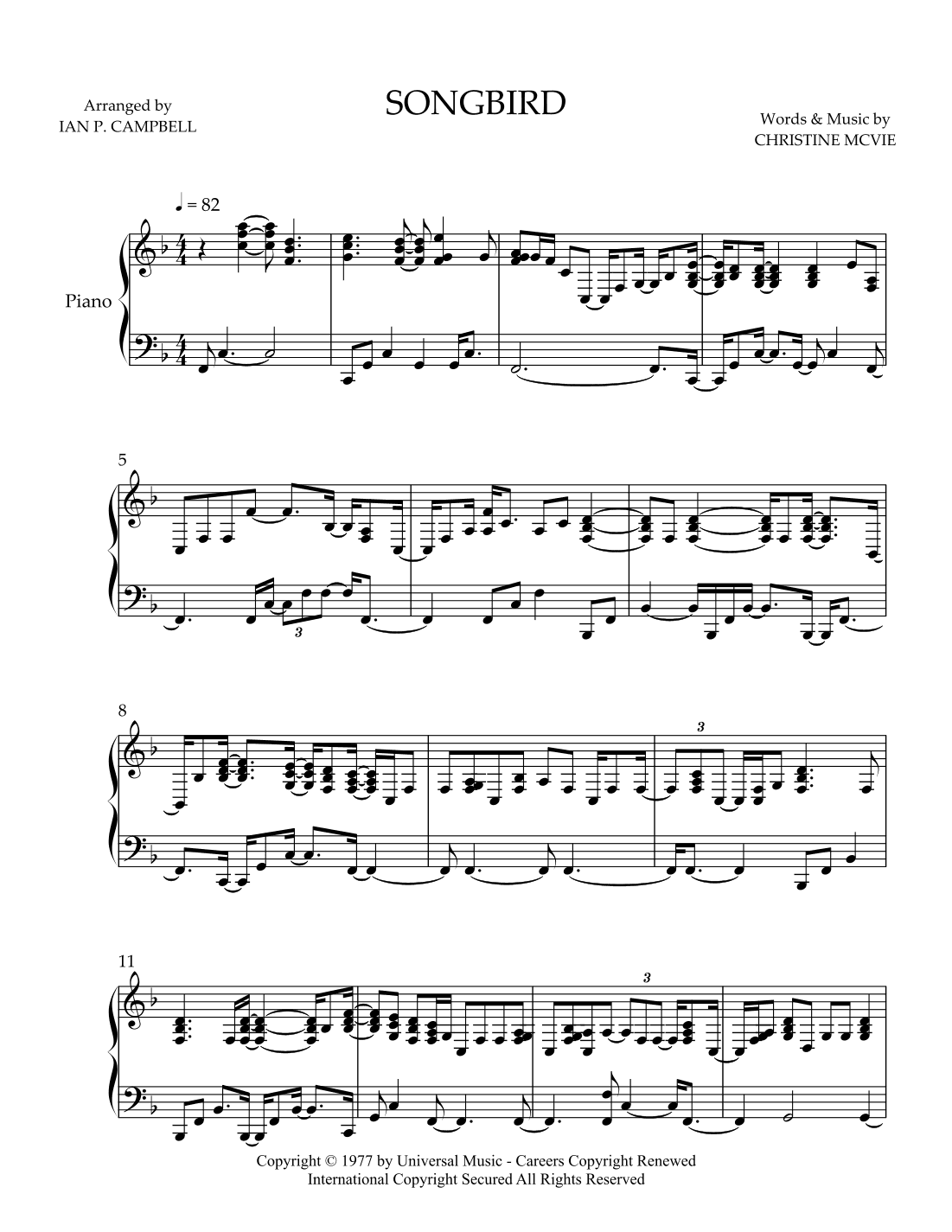 Songbird (arr. Ian P. Campbell)