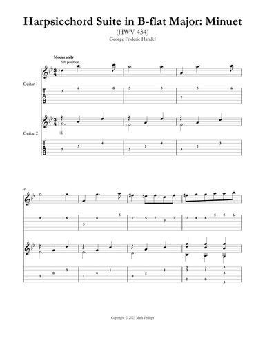 Harpsichord Suite in B-flat Major: Minuet (HWV 434) (arr. Mark Phillips)