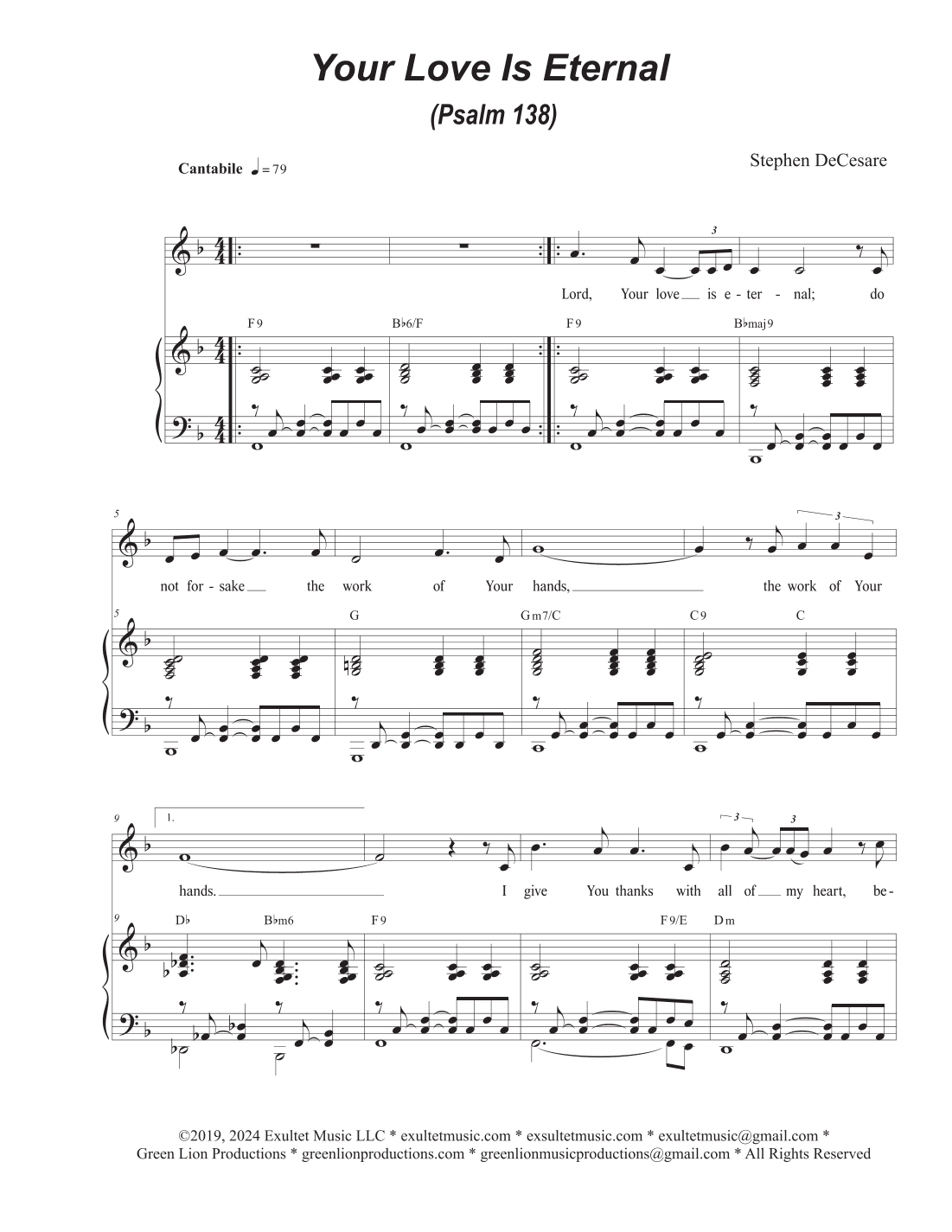 Your Love Is Eternal (Psalm 138) (Vocal solo - Medium Key)