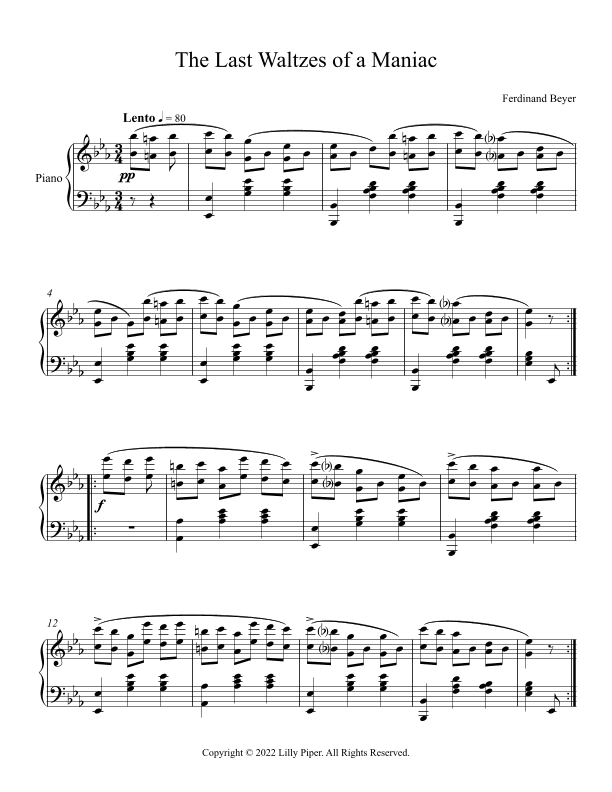 The Last Waltzes of a Maniac (arr. Lilly Piper)