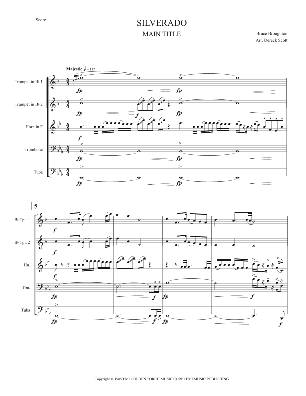 Silverado    -main Title (arr. Dereck Scott)
