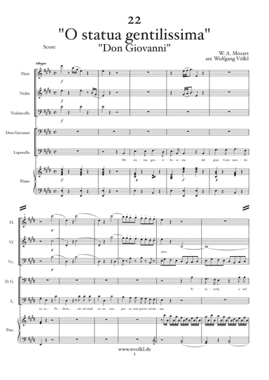 "O statua gentilissima" - "Don Giovanni" (Mozart) - arr. for flute, violin, cello, piano and vocal ( (arr. Wolfgang Völkl)
