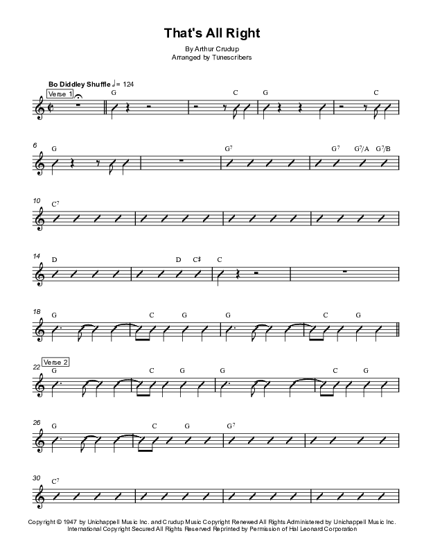 That's All Right (arr. Tunescribers)