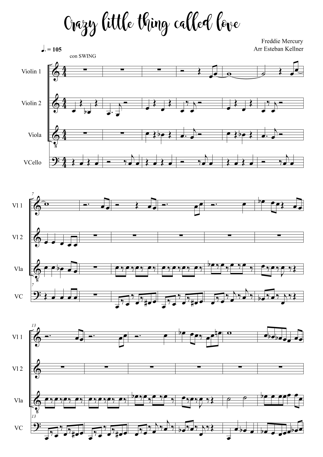 Crazy Little Thing Called Love (arr. Esteban Kellner)