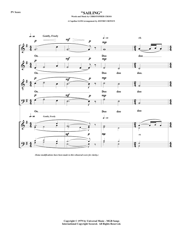 Sailing (arr. Jeffrey Bowen)