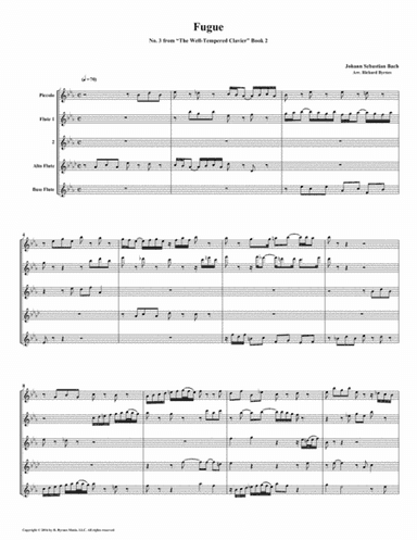 Fugue 03 from Well-Tempered Clavier, Book 2 (Flute Quintet) (arr. Richard Byrnes)