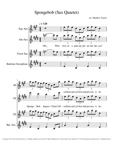Spongebob Squarepants Theme Song (arr. Matthew Taylor)