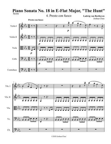 Hunt Sonata, Movement 4 (arr. Joshua Choe)