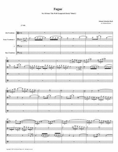 Fugue 10 from Well-Tempered Clavier, Book 2 (Trombone Quartet) (arr. Richard Byrnes)