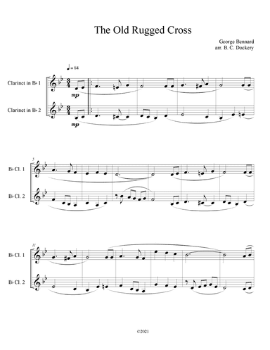 The Old Rugged Cross (Clarinet Duet) (arr. B. C. Dockery)