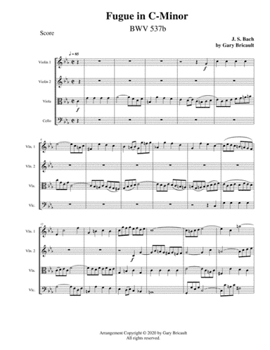 Fugue in C-Minor BWV 537b (arr. Gary Bricault)