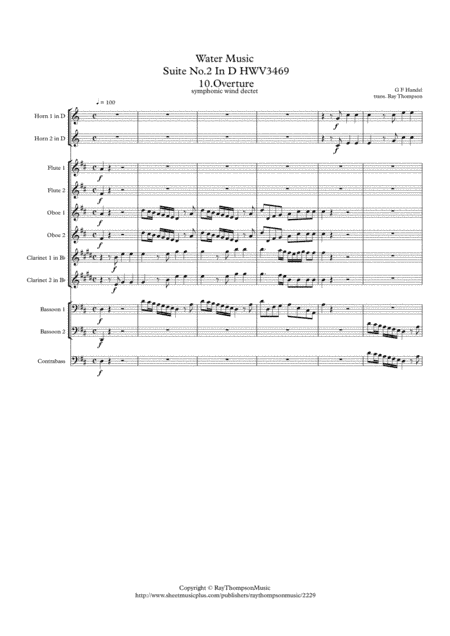 Handel: 10. Allegro (Ouverture) from Suite No.2 in D (HWV349) "The Water Music" (Wassermusik) (arr. Ray Thompson)