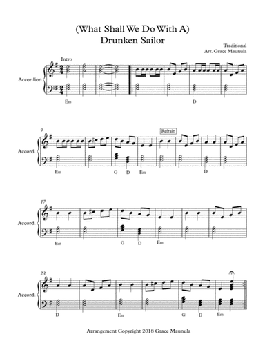 (What Shall We Do With A) Drunken Sailor (arr. G.E. Maunula)