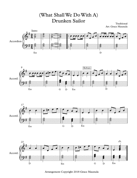 (What Shall We Do With A) Drunken Sailor (arr. G.E. Maunula)