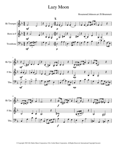 Lazy Moon (arr. Jennifer Brummett)