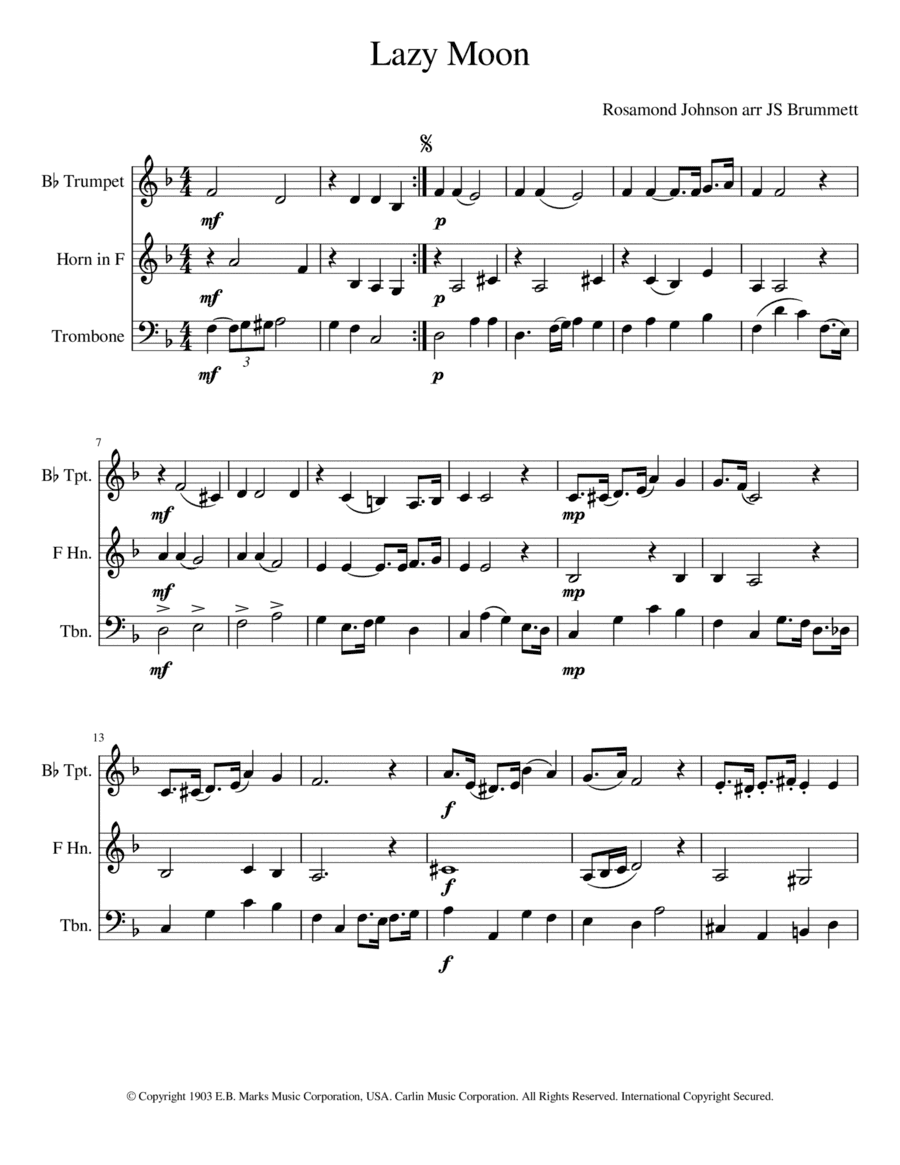 Lazy Moon (arr. Jennifer Brummett)