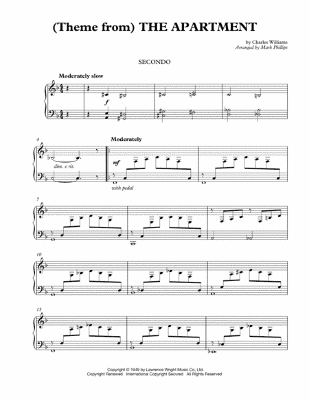 (theme From) The Apartment (arr. Mark Phillips)