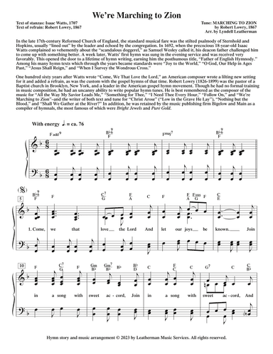 We're Marching to Zion (arr. Lyndell Leatherman)