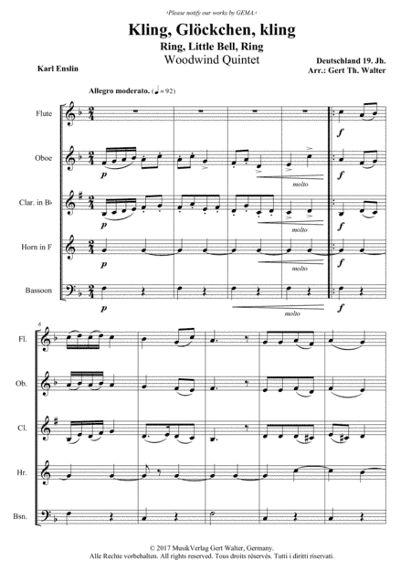 Ring, Little Bell, Ring (arr. Gert Th. Walter)
