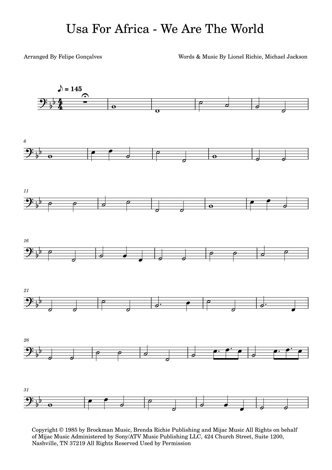 We Are The World (arr. Felipe Gonçalves)