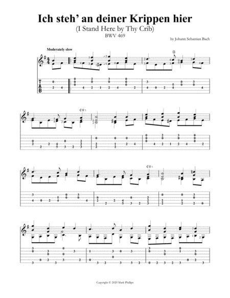 Ich steh’ an deiner Krippen hier (I Stand Here by Thy Crib) BWV 469 (arr. Mark Phillips)