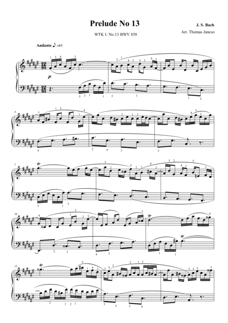 Prelude and Fugue in F# major, BWV 858 (arr. Thomas Jancso)