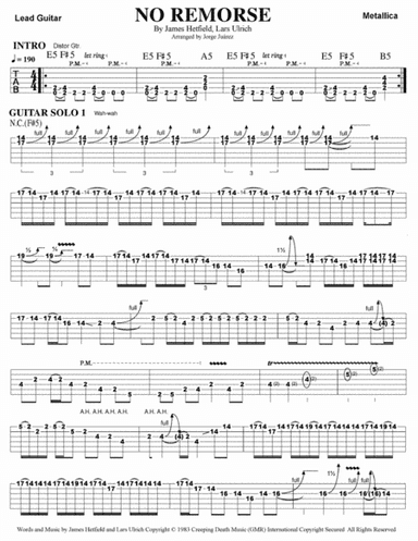 No Remorse (arr. Jorge Juárez)